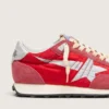 Marathon da donna con tomaia in nylon rosso e stella argentata