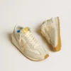 Marathon da donna in nylon beige e pelle grigia con stella stampata beige