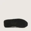 Marathon da donna in nylon verde lime con stella nera e inserti in pelle scamosciata marrone