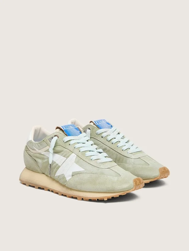 Marathon da donna in nylon verde salvia con stella bianca