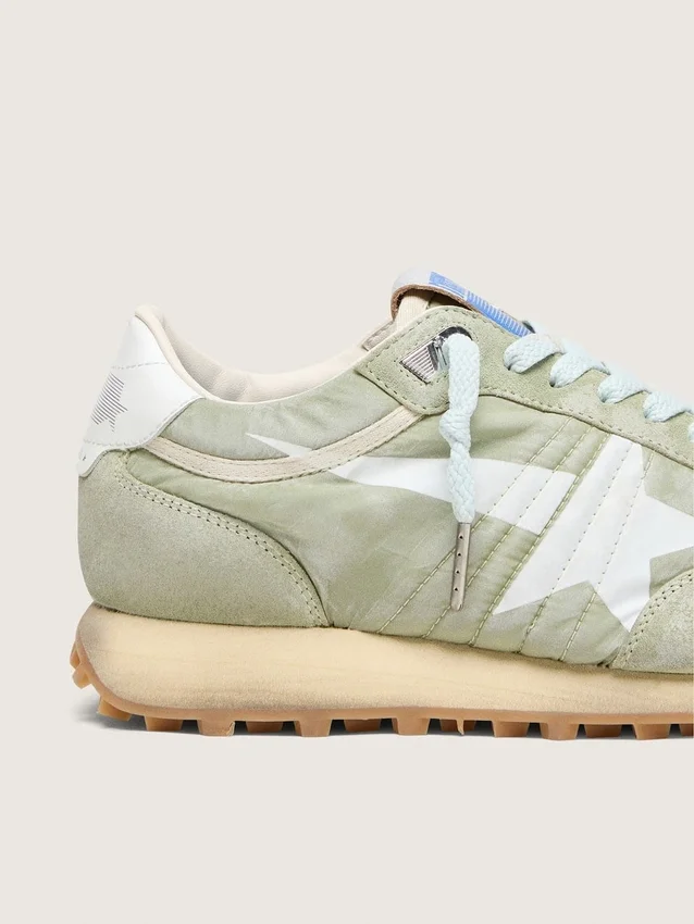 Marathon da donna in nylon verde salvia con stella bianca
