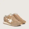 Marathon da donna in pelle scamosciata color tabacco con stella bianca