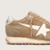 Marathon da donna in pelle scamosciata color tabacco con stella bianca