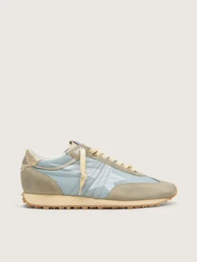 Marathon da uomo con tomaia in nylon azzurro e stella blu pastello