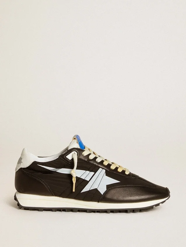 Marathon da uomo con tomaia in nylon nero e stella bianca