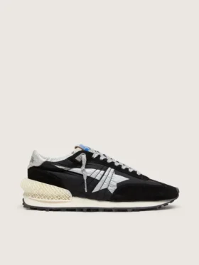 Marathon da donna con tomaia in nylon ripstop nero e stella argentata