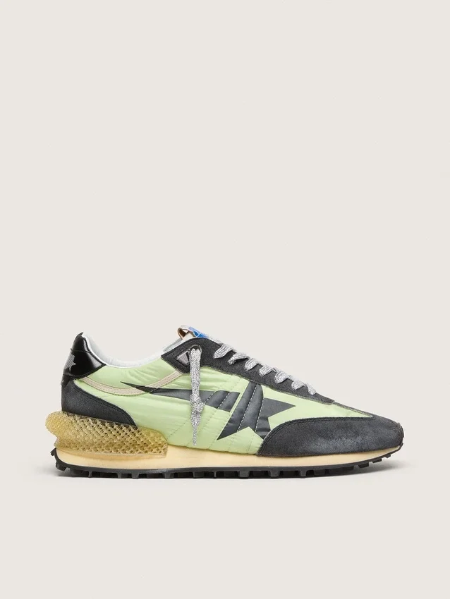 Marathon da donna con tomaia in nylon verde e stella nera
