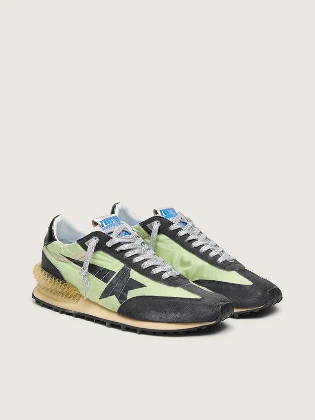 Marathon da donna con tomaia in nylon verde e stella nera