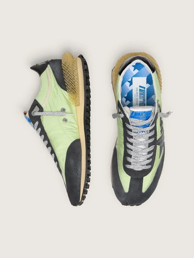 Marathon da donna con tomaia in nylon verde e stella nera