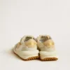 Marathon da uomo in nylon beige e pelle grigia con stella stampata beige