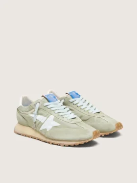 Marathon da uomo in nylon verde salvia con stella bianca