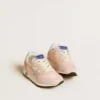 Marathon Junior in nylon rosa con stella stampata e linguetta in pelle sul tallone