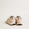 Marathon Junior in nylon rosa con stella stampata e linguetta in pelle sul tallone