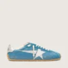 Marathon Speed da donna in nappa blu con stella stampata e linguetta sul tallone in pelle argentata
