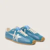Marathon Speed da uomo in nappa blu con stella stampata e linguetta sul tallone in pelle argentata