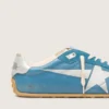 Marathon Speed da uomo in nappa blu con stella stampata e linguetta sul tallone in pelle argentata