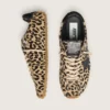 Marathon Speed da donna in pelle di cavallino con stampa leopardata beige e nera e stella in pelle nera
