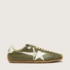 Marathon Speed da donna in pelle verde oliva con stella color crema