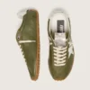 Marathon Speed da donna in pelle verde oliva con stella color crema