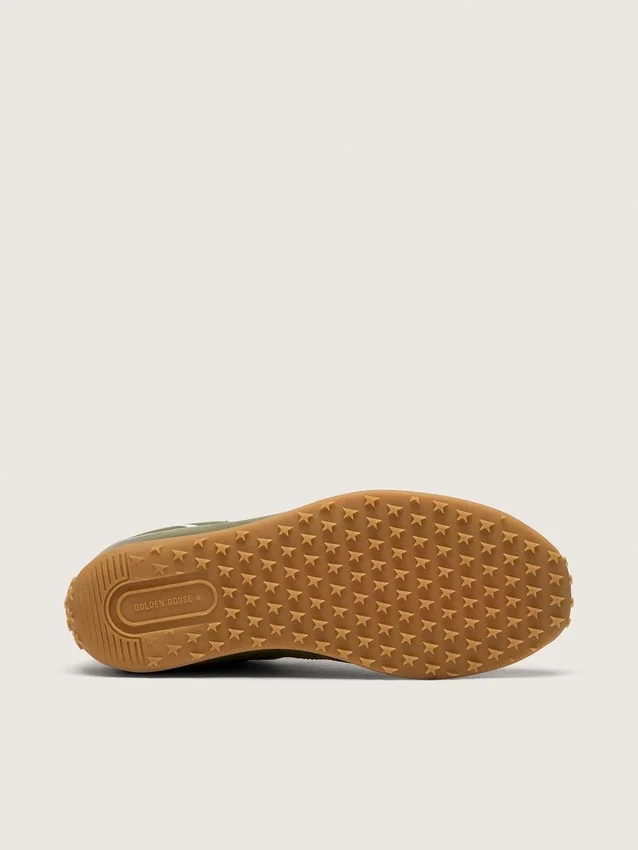 Marathon Speed da donna in pelle verde oliva con stella color crema