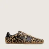Marathon Speed da uomo in pelle di pony beige e nera con stampa leopardata e stella in pelle nera