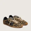 Marathon Speed da uomo in pelle di pony beige e nera con stampa leopardata e stella in pelle nera