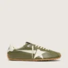 Marathon Speed da uomo in pelle verde oliva con stella color crema