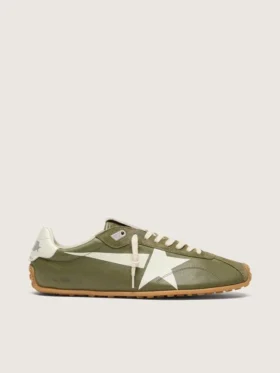 Marathon Speed da uomo in pelle verde oliva con stella color crema