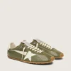 Marathon Speed da uomo in pelle verde oliva con stella color crema