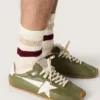 Marathon Speed da uomo in pelle verde oliva con stella color crema