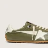 Marathon Speed da uomo in pelle verde oliva con stella color crema