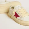 May Junior con stella glitterata fucsia e linguetta sul tallone in pelle metallizzata