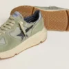 Men's Running Sole in nylon and suede with black star printed on it