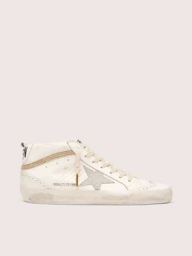 Mid Star con stella e linguetta sul tallone in pelle scamosciata con cristalli Swarovski