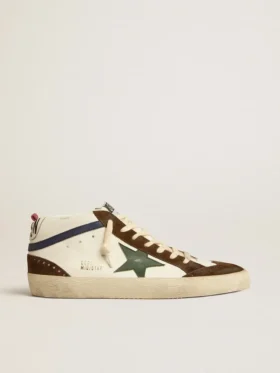 Mid Star con stella in pelle verde e striscia in pelle blu