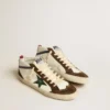 Mid Star con stella in pelle verde e striscia in pelle blu