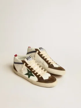 Mid Star con stella in pelle verde e striscia in pelle blu