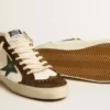 Mid Star con stella in pelle verde e striscia in pelle blu