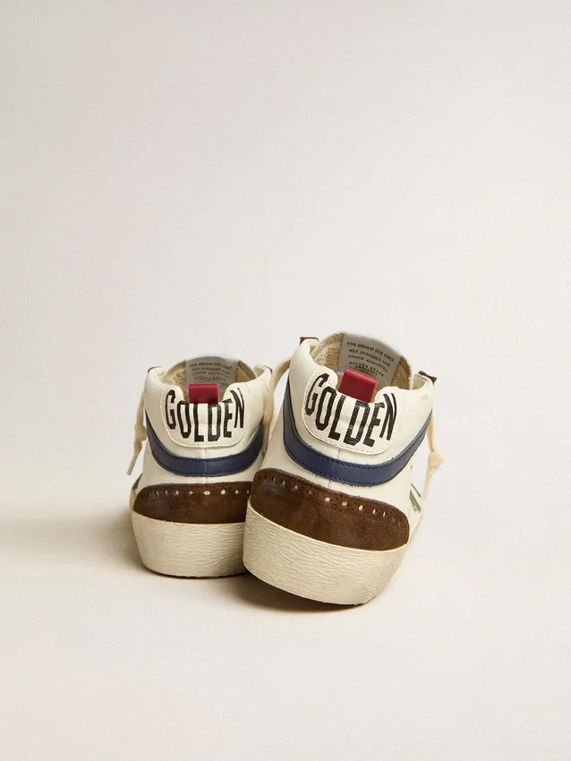 Mid Star con stella in pelle verde e striscia in pelle blu