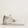Mid Star da donna con stella glitterata argento e linguetta sul tallone laminata nera
