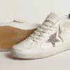 Mid Star da donna con stella glitterata argento e linguetta sul tallone laminata nera