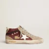 Mid Star da donna in glitter bordeaux con inserti grigi e stella bianca