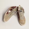 Mid Star da donna in glitter bordeaux con inserti grigi e stella bianca