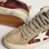Mid Star da donna in glitter bordeaux con inserti grigi e stella bianca