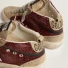 Mid Star da donna in glitter bordeaux con inserti grigi e stella bianca