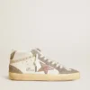 Mid Star da donna in nappa e pelle scamosciata con stella in pelle metallizzata marrone chiaro