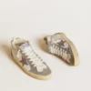 Mid Star da donna in nappa e pelle scamosciata con stella in pelle metallizzata marrone chiaro