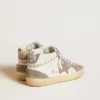Mid Star da donna in nappa e pelle scamosciata con stella in pelle metallizzata marrone chiaro