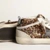 Mid Star da donna in pelle di pony con stampa leopardata e stella nera