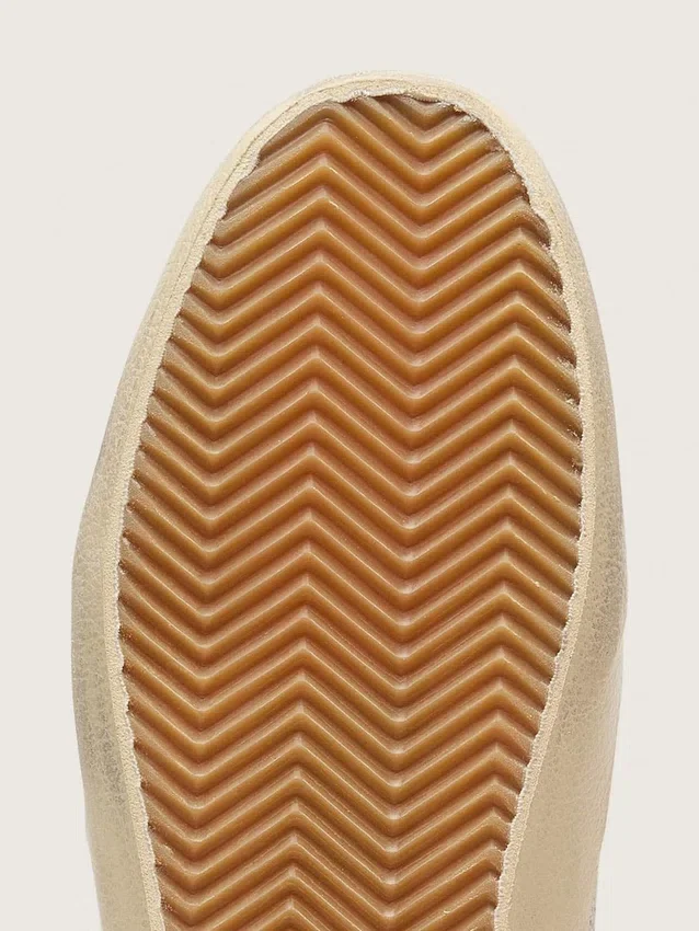 Mid Star da donna in pelle scamosciata beige con Swarovski argentati e stella in pelle bianca